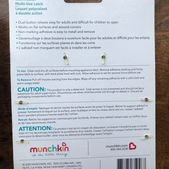 MUNCHKIN Xtraguard Dual Action Multi Use Latches Safety Baby Toddler - Picture 5 of 5
